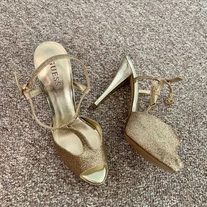 Guess Gold Sparkly Heels